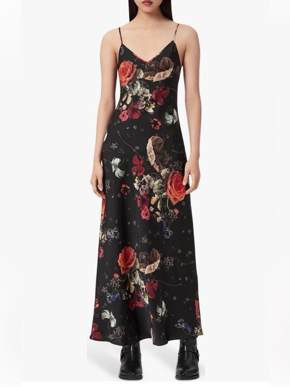 All Saints Byrony Satin Slip Dress